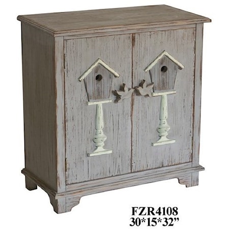 2 Door Distressed Grey Cabinet